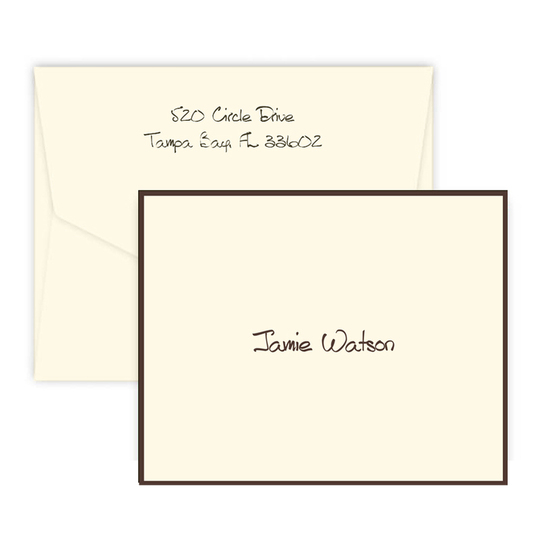 Bordered Folded Note Cards in Color of Your Choice
